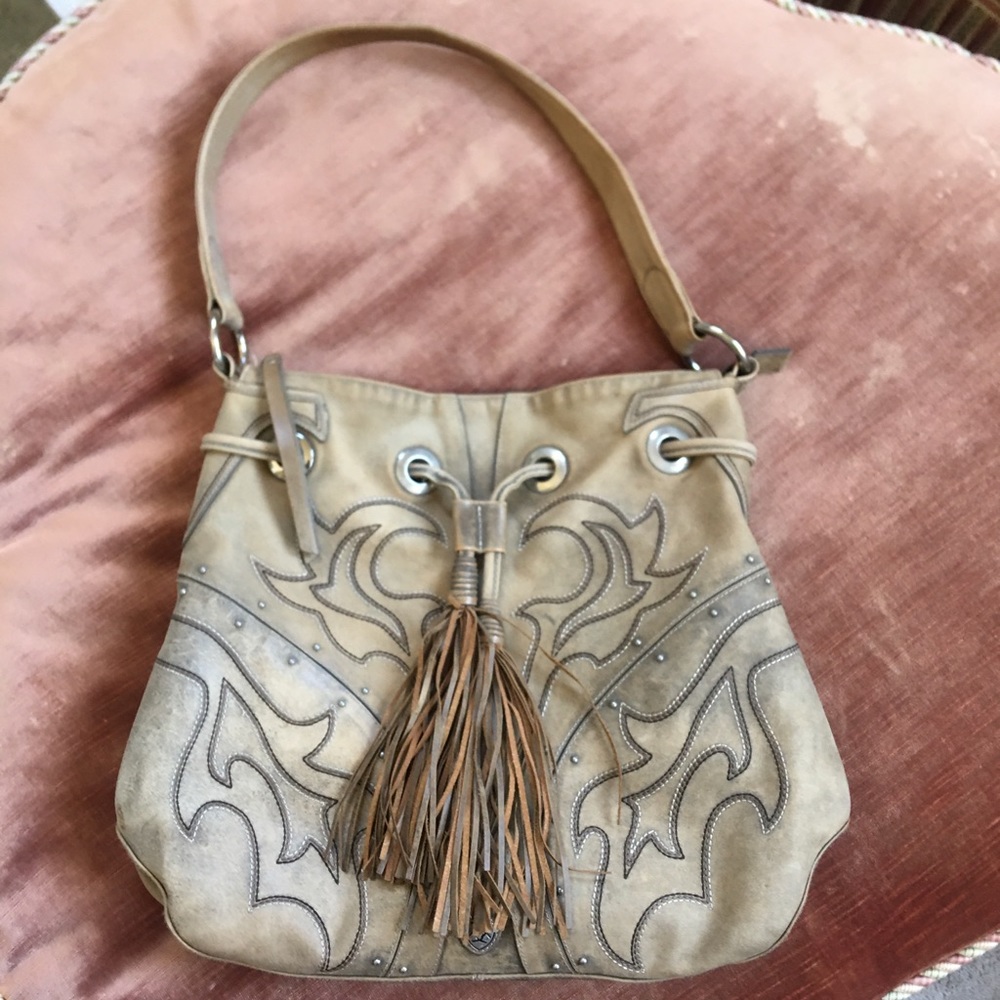 Ariat Tooled Leather Fringe purse